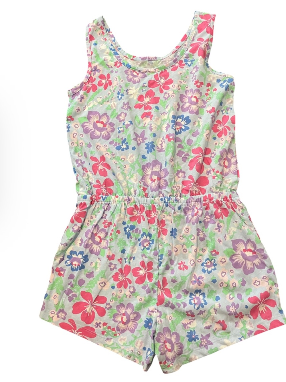 The Children's Place Pink & Purple Floral Tank Romper